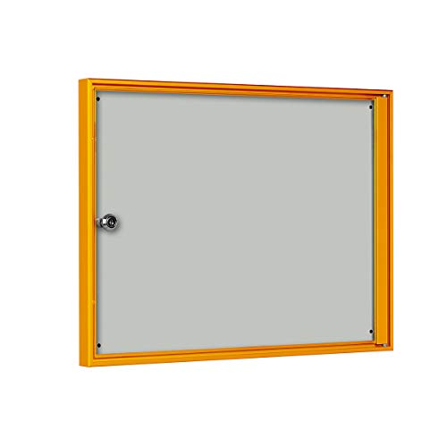 Schaar de diseño vitrina para interior – para formato 2 x 1 din a4 – Marco amarillo – Vitrina de aluminio Euro de Info – Vitrina Póster vitrina