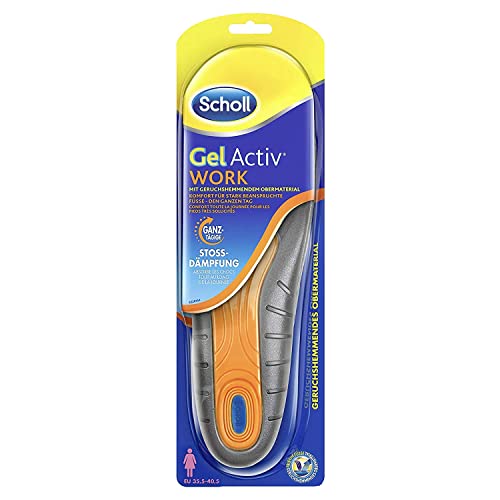 Scholl Plantillas Gel Activ Profesional Hombre para Calzado Trabajo, Absorción de Impactos y Amortiguación, Talla 40-46.5, 1 par (2 plantillas)
