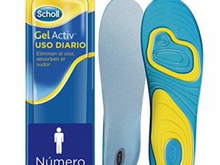 Scholl Plantillas Gel Activ Uso Diario para hombre, para el dia a dia, mayor comodidad y absorción del olor y sudor, talla 40 - 46.5, 1 par (2 plantillas)