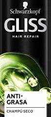 Schwarzkopf Gliss Champú seco anti-grasa, Negro - 200 ml- 24h de efecto anti-grasa, Cabello limpio al instante
