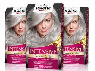 Schwarzkopf Palette Intensive - Tinte U71 Gris Plata – Perfecta cobertura de canas – Coloración Permanente de Cuidado con Aceite de Marula - Color duradero hasta 8 semanas (Pack de 3)