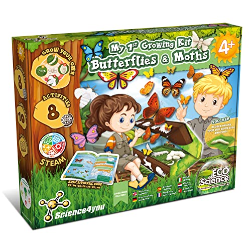 Science4you Mi Primer Kit de Gusanos de Seda - Aprende sobre Mariposas y Haz Crecer Tus Gusanos de Seda - Juguete Educativo para Niños 4 5 6 7 8+ años, 80003326