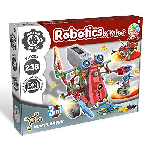 Science4you - Robotics Alfabot 3 En 1 - Juguete Científico Y Educativo Stem, Constryue tu Proprio Robot, Robotica para Niños +8 Años