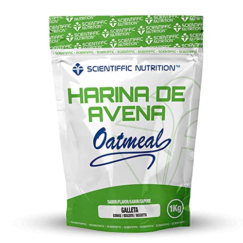 Scientiffic Nutrition - Harina de avena, Fuente de Proteínas, Baja en Azúcares, 100% Natural, Contribuye al Desarrollo de la Masa Muscular, Sabor Galleta María - 1 Kg
