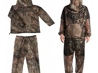 scosao Traje Ghillie Camo 3D Leafy Woodland Camuflaje Ghillie Suit, Ropa De Caza Ligera con Capucha para Hombres, Cazadores, Militares, Airsoft, FotografíA De Vida Silvestre, Halloween,M/L
