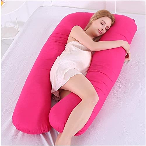 SDFOOWESD Sleep Confort Almohada Sleep Comfort Almohada Almohada de Embarazo con Funda reemplazable, Almohada de Cuerpo Entero en Forma de U, Almohada de Apoyo para Maternidad(Color:Red3)