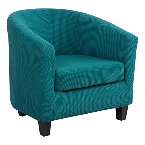 SearchI 2 Piezas Fundas de Sillón Chesterfield,Jacquard Cubierta Protectora para Sillón Chester 1 Plaza Sofá 1 Plaza Butaca de Salón,Fácil de Instalar y de Limpiar,Fundas de Butacas Verde Esmeralda