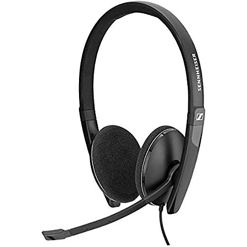 Sennheiser PC 5.2 CHAT, Auriculares con cable para juegos casuales, aprendizaje electrónico, micrófono con cancelación de ruido, control de llamadas, micrófono plegable: conector de jack 4 plug