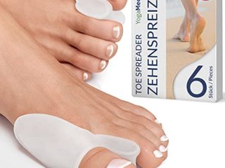 Separador Dedos Pie transparente [6x], silicona mejorada, 0% BPA, Talla única - Silicona gel suave, corrector de juanetes hallux valgus, separadores de dedos de los pie