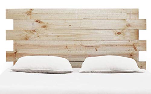 SERMAHOME Cabecero para Camas PALETS Codes Cabeceros de Madera de Pino Natural. (154 x 45, Crudo Natural)