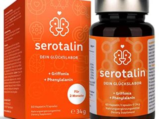 serotalin® ORIGINAL | Pastillas de serotonina y dopamina para mejorar el estado de ánimo | Con Griffonia 5-HTP + Tirosina | 60 cápsulas de 2 meses | 100 % veganas