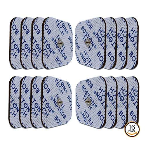 Set de 16 electrodos universales de 4,5cm x 4,5cm tipo botón (Snap) Electrodos para TENS y EMS, Reutilizables Supersoft Parches para electroestimuladores Beurer, Vitalcontrol, Sanitas. Modelo ME71