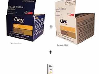 Set de 3 Cremas Antiarrugas - Crema de Día y de Noche y Contorno de Ojos con Q10, Ácido Hialurónico y Vitamina E