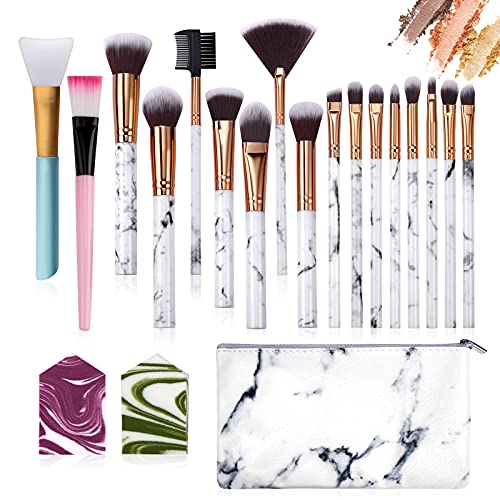 Set de brochas de maquillaje profesional Ruesious 15 piezas Pinceles de maquillaje Set Premium Synthetic Foundation Brush Blending Face Powder Blush Concealers Kit de pinceles