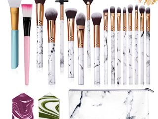 Set de brochas de maquillaje profesional Ruesious 15 piezas Pinceles de maquillaje Set Premium Synthetic Foundation Brush Blending Face Powder Blush Concealers Kit de pinceles