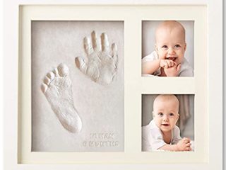 Set de Marco de Fotos y Huellas de Bebé en Arcilla – Recuerdo memorable – No tóxico – Ideal Regalos Para Bebes - Marco De Madera y Cristal Acrílico – Ideal Decoración o Regalo De Baby Shower