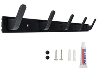 Sevenpers Percheros Pared, Perchero de Pared de Diseño Moderno con 5 ganchos para Entrada, Cocina, Baño, Dos Métodos de Instalación
