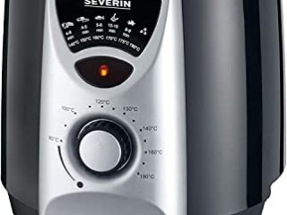 Severin 2408 Mini 2 en 1, Freidora, Incl. 6 Tenedores de Fondue, Cantidad de Fritura 200 g, 840 W, Plateado/Negro