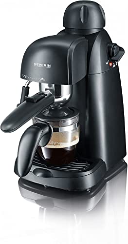 SEVERIN KA 5978 - Cafetera Espresso, Incl. Jarra para Servir y Cuchara Dosificadora, Hasta 4 Tazas, Negro