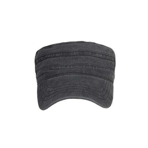 SEWORLD Gorras de algodón Lavado Caps Militares Cadete Diseño único Vintage Top Tapa Plana Sombrero