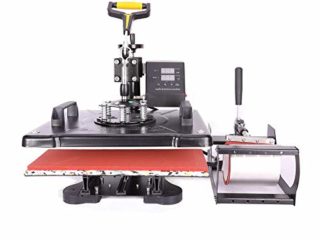Sfeomi Prensa de Calor 30 x 38cm Máquina de Prensa de Calor Multifuncional 5 en 1 Prensa de Transferencia Giratoria de 360 grados para Camiseta Taza Sombrero Tapa (5 en 1)