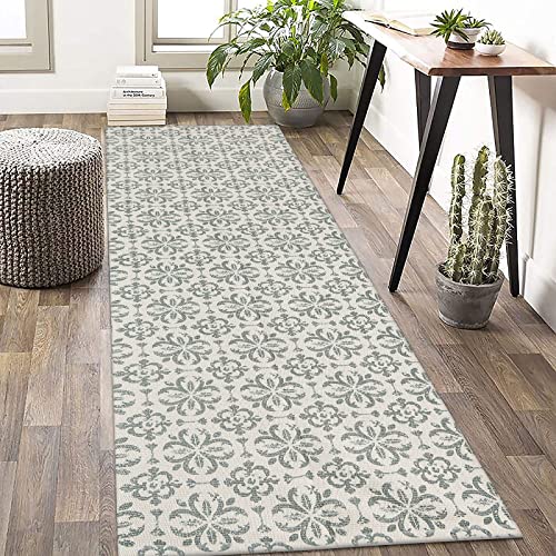 SHACOS Alfombra de Algodón 60x180 cm Gris Alfombra de Pasillo Gris Lavable Largo Moderna Alfombra Cocina para Dormitorio Cocina Baño Salon