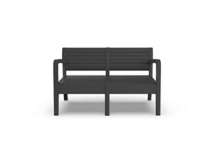 Shaf - Miami | Muebles Jardin Exterior - Sofa 2 Plazas para Terraza o Balcon | Fabricado en España con Materiales Reciclados - Color Grafito