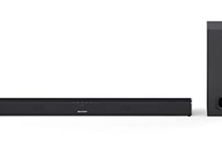 Sharp HT-SBW110 2.1 Slim - Barra de sonido cine en casa (Bluetooth, HDMI ARC/CEC, Potencia máxima total de salida: 180w, audio óptico digital, AUX, 80 cm) color negro