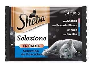 Sheba Selezione Comida Húmeda para Gatos Selección Pescados en Salsa, Multipack (Pack de 13 x 4 bolsitas x 85g)
