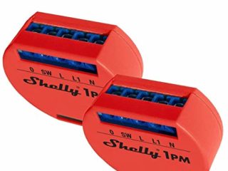 Shelly 1PM Inalámbrico Relé Interruptor Inteligente domótico, Amazon Alexa y Google Home, 2 Unidades Monitor Energía