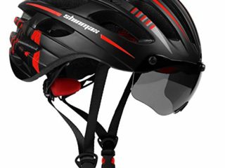 Shinmax Casco Bicicleta Adulto Casco Bici con USB luz Pegatina Luminosa Certificado CE Casco Bicicleta Mujer Hombre con Visera Magnética Casco Bici para Montaña Ciclismo Carretera 57-62CM(RC-049)