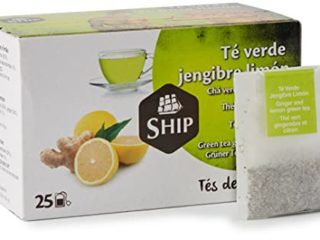 Ship - Té Verde de Jengibre y Limón en Caja de 25 Unidades - Propiedades Antioxidantes - Ayuda a Activar la Mente - Aporta Vitaminas y Minerales - Proporciona Bienestar y Tranquilidad - Sabor Dulce