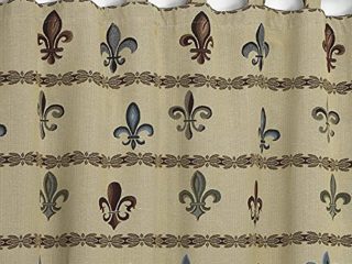 Sibiles - Cortina con Presillas Rústica Diseños Alpujarra, Cazador, Flor de LYS y Campo de 140x250 cm. (Flor de LYS)