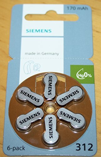 Siemens 312ER Hearing Aid Batteries by Siemens
