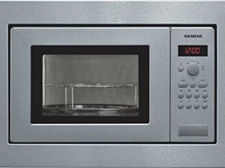 Siemens HF15G561 iQ100 - Microondas integrable, 38 cm, Marco 60 cm, 17L, 800W, Grill 1000W, Color negro y acero inoxidable