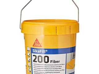 SikaFill 200 Fibras, Gris, Pintura acrílica con fibras de vidrio para impermabilización de cubiertas visitalbles y protección de pareces medianeras, 5kg