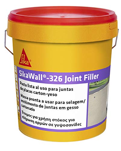 SikaWall 326 Joint Filler, Blanco, Plaster en pasta lista al uso para relleno y alisado de juntas en paramentos de cartón-yeso, Adherir y ocultar las cintas para juntas, 7 kg