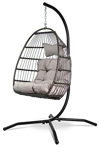 Silla colgante para uso en interiores y exteriores VITA5 - Acogedora silla colgante con diseño huevo para descansar - Silla colgante única para decoración de interiores y exteriores - Capacidad 150 kg