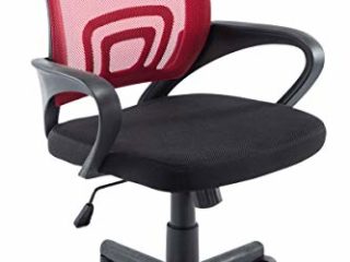Silla De Escritorio Genius Tapizada En Tejido De Malla I Silla De Estudio Giratoria & Regulable En Altura I Silla De Oficina Ligera I Color:, Color:Rojo