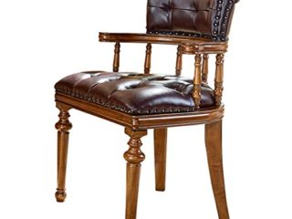 Silla de escritorio para computadora Silla de escritorio ergonómica ejecutiva de madera maciza, silla de oficina giratoria de cuero, con respaldo para apoyabrazos, sillas de trabajo Sillas Ejecutivas