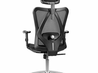 Silla Ergonomica, mfavour Silla Escritorio, Silla de Oficina con Reposacabezas y Reposabrazos Ajustables, Diseño de Malla y Cojín de Asiento Acolchado, Función de Balanceo, Carga Máxima 150 kg