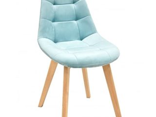 Silla Loreal, Madera, tapizada Velvet Verde Agua