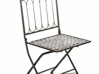 Silla Outdoor Plegable Asina I Silla De Jardín En Estilo Rústico I Silla para Exteriores Elaborada En Hierro Forjado I Color:, Color:Bronce