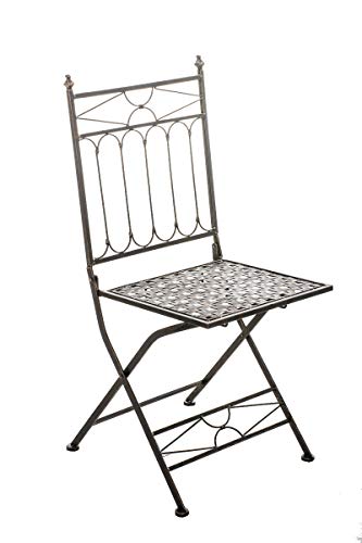 Silla Outdoor Plegable Asina I Silla De Jardín En Estilo Rústico I Silla para Exteriores Elaborada En Hierro Forjado I Color:, Color:Bronce