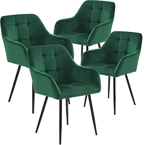 Sillas Comedor Nordicas Butacas para Dormitorio Terciopelo Silla Tocador Modernas Sillas De Salon Comodas (Verde)