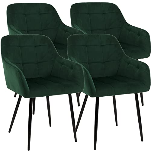 Sillas Comedor Nordicas Butacas para Dormitorio Terciopelo Silla Tocador Modernas Sillas De Salon Comodas (Verde 4.)