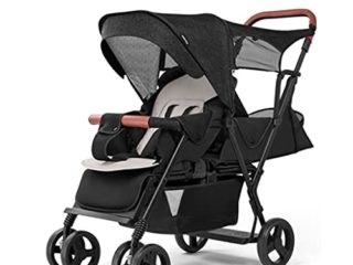 sillas de Paseo Cochecito Compacto, cochecitos Gemelos, Plegable y Ligeramente Sentado, Ultra liviano Carro de bebé pequeño bebé pequeño (Negro) Cochecito de bebé (Color : Elegant Black)