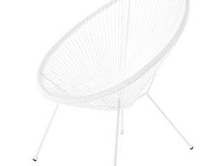 Sillón Acapulco de diseño para jardín Blanco de Metal Garden 73 x 80 x 85 cm