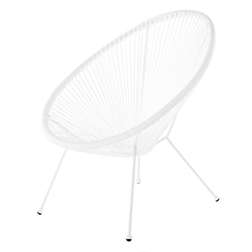Sillón Acapulco de diseño para jardín Blanco de Metal Garden 73 x 80 x 85 cm