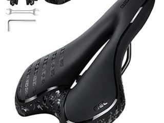 Sillín de Bici de Gel, JOLY FANG Sillín de Bicicleta Montaña Cómodo, Asiento de Bicicleta Hueco y ergonómico, para Bicicletas de MTB/Carreras (Negro)
